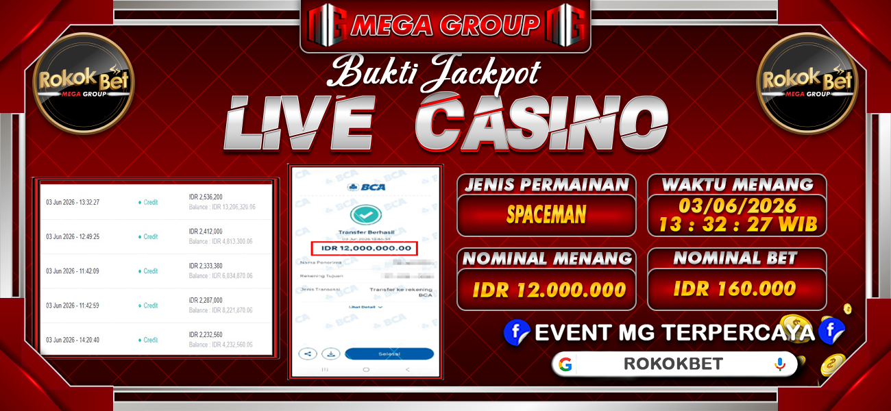 Bukti JP situs Rokokbet hari Rabu, 03 Juni 2026