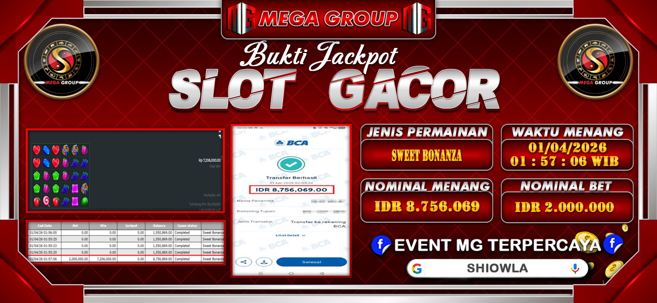 Bukti JP situs Shiowla hari Rabu, 01 April 2026