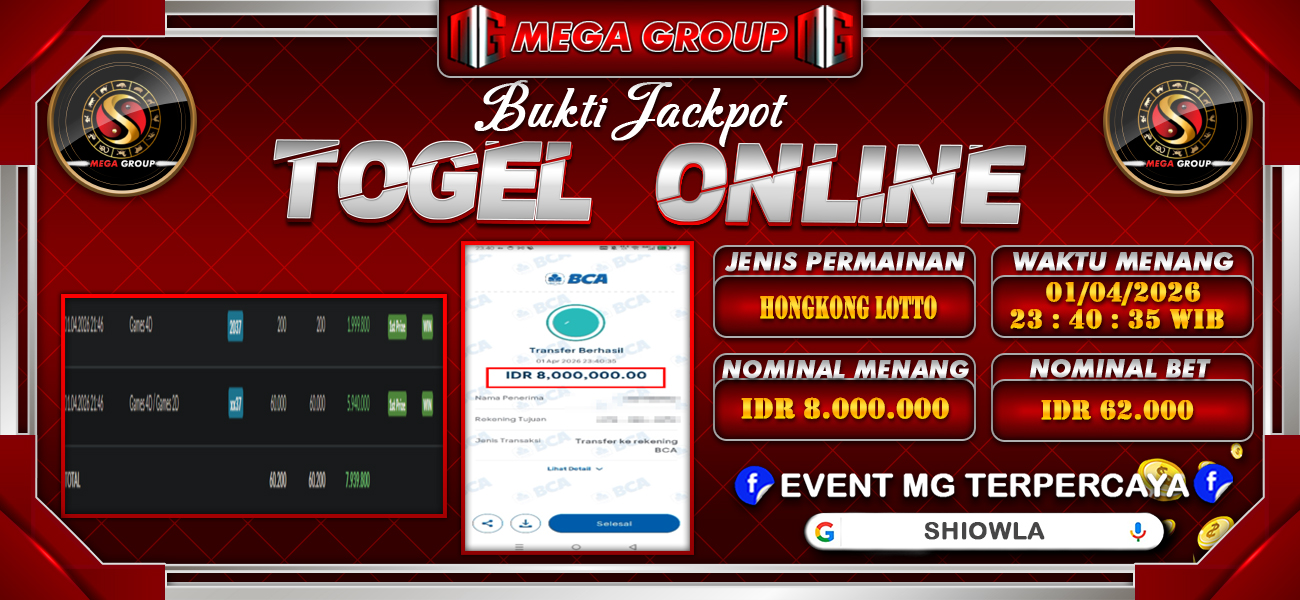 Bukti JP situs Shiowla hari Kamis, 02 April 2026